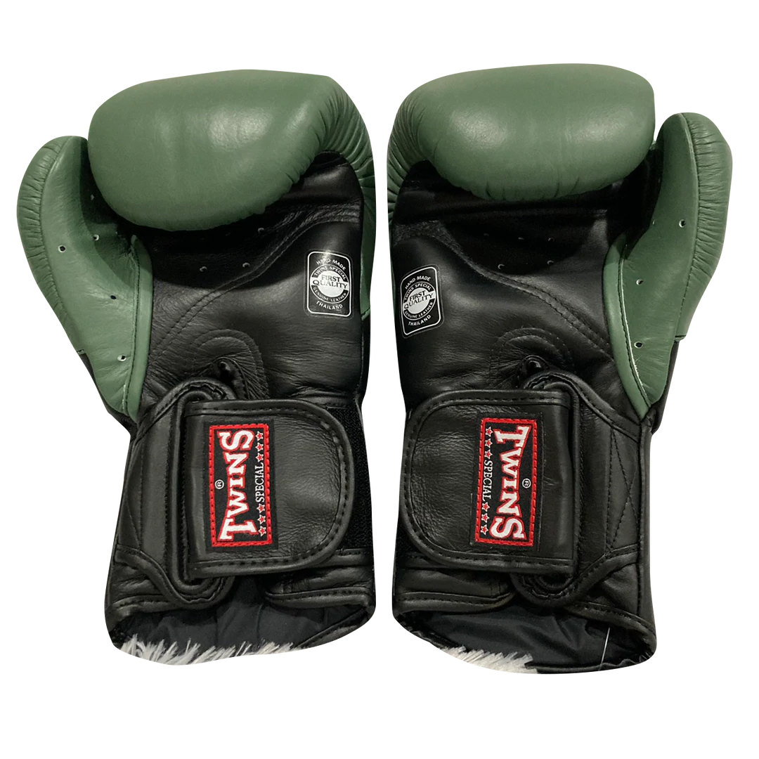 泰拳拳套 Thai Boxing Gloves : Twins Special BGVL6 Black Olive