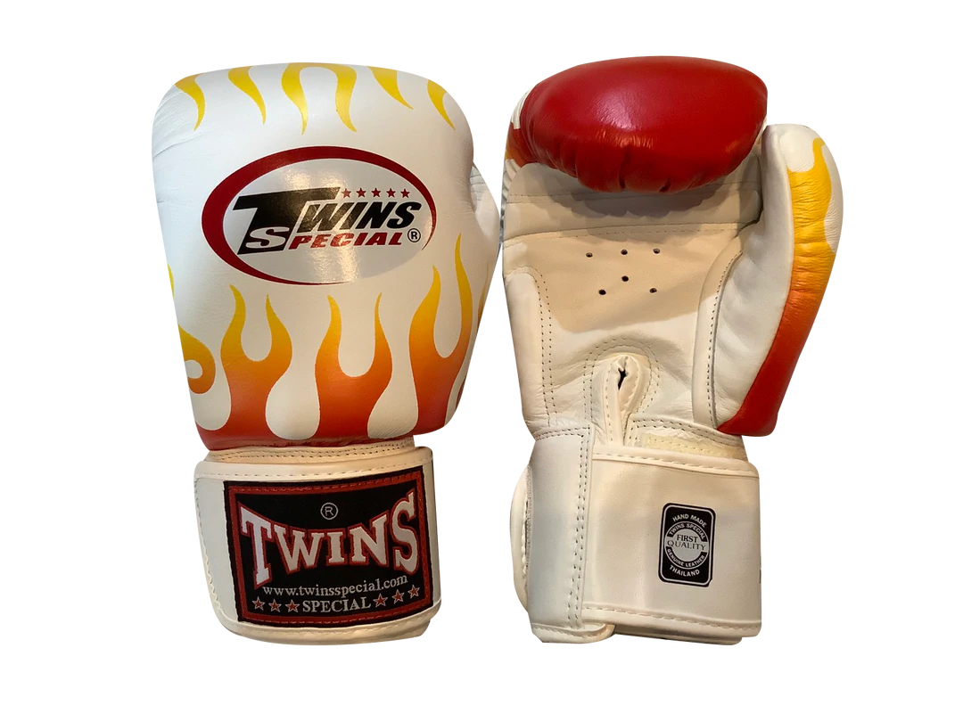 泰拳拳套 Thai Boxing Gloves : Twins Special FBGVL3-7 FIRE WHITE