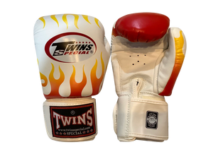 泰拳拳套 Thai Boxing Gloves : Twins Special FBGVL3-7 FIRE WHITE
