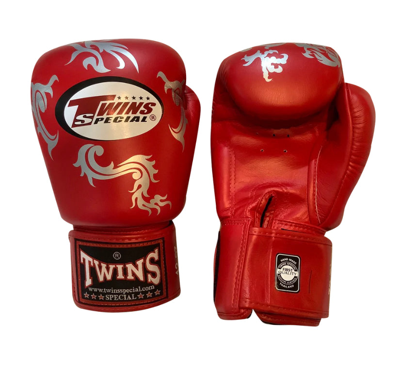 泰拳拳套 Thai Boxing Gloves : Twins Special FBGVL3-30S RED/SILVER