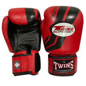 泰拳拳套 Thai Boxing Gloves : Twins Special BOXING GLOVES FBGVL3-43 Black Red