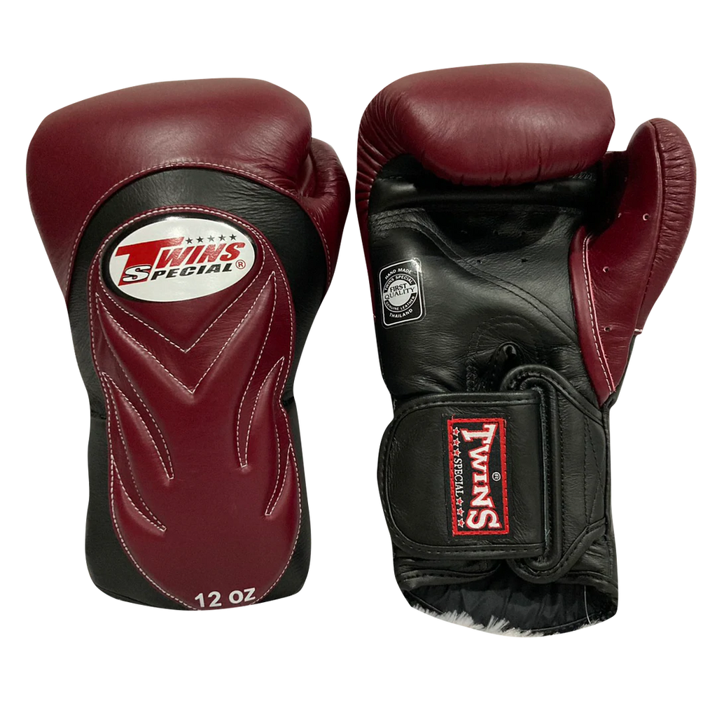 泰拳拳套 Thai Boxing Gloves : Twins Special BGVL6 Black Maroon