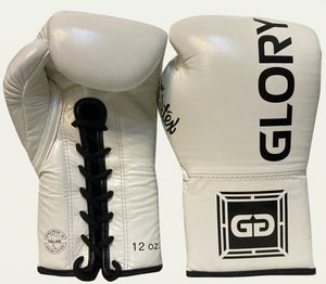泰拳拳套 Thai Boxing Gloves : Fairtex BGLG1 GLORY Lace Up White