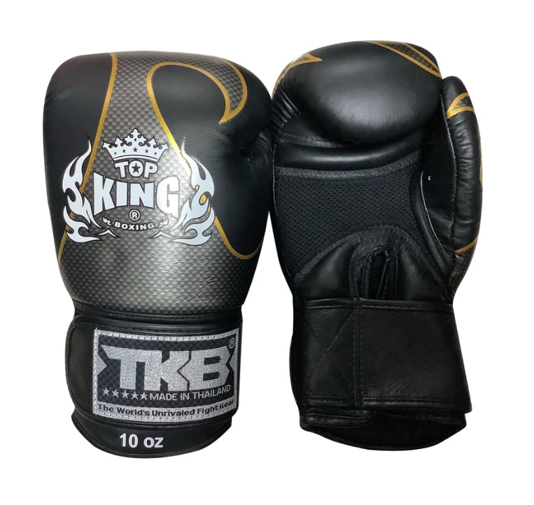 泰拳拳套 Thai Boxing Gloves : Top King  "Empower" TKBGEM-01 Black(Silver) No AIR
