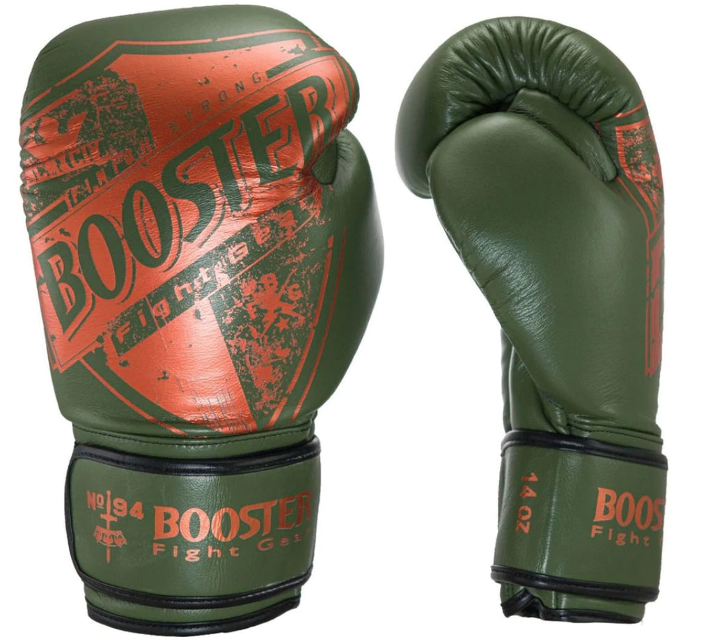 泰拳拳套 Thai Boxing Gloves : Booster PRO SHIELD 3 Olive Red