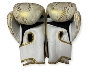 泰拳拳套 Thai Boxing Gloves : Top King "Super Snake" Air TKBGSS-02 White(Gold)