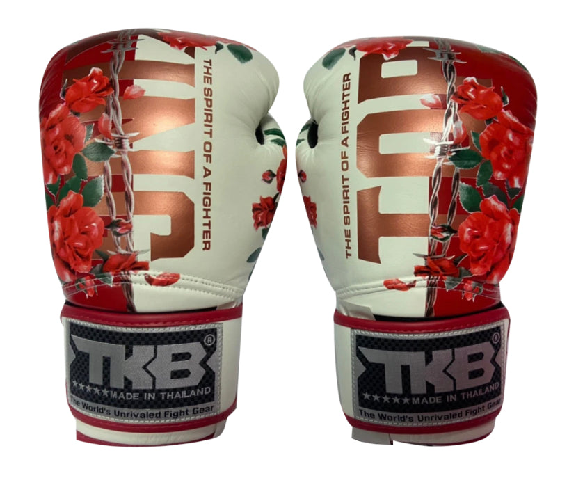 泰拳拳套 Thai Boxing Gloves : Top King TKBGWS Rose White Red World Series