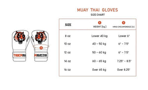 泰拳拳套 Thai Boxing Gloves: Tiger "V.2" White