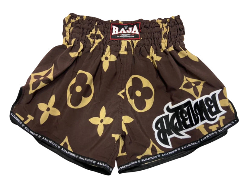 泰拳褲 Muay Thai Shorts: Raja Gu Brown R119