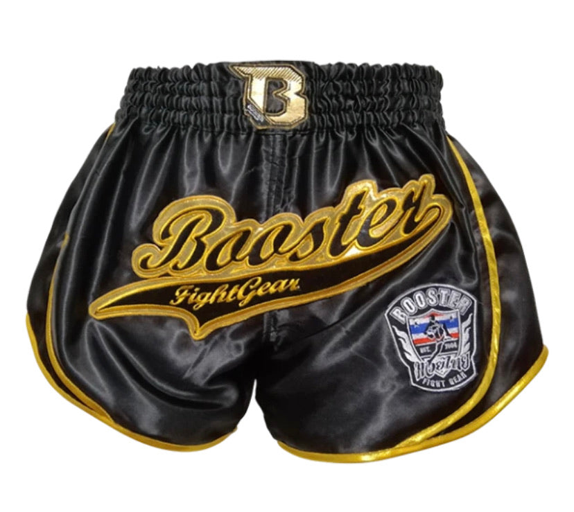 泰拳褲 Muay Thai Shorts Booster Shorts Retro Slugger 1 Black/Gold