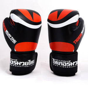 泰拳拳套 Thai Boxing Gloves: Tiger "Eye” Black & Orange