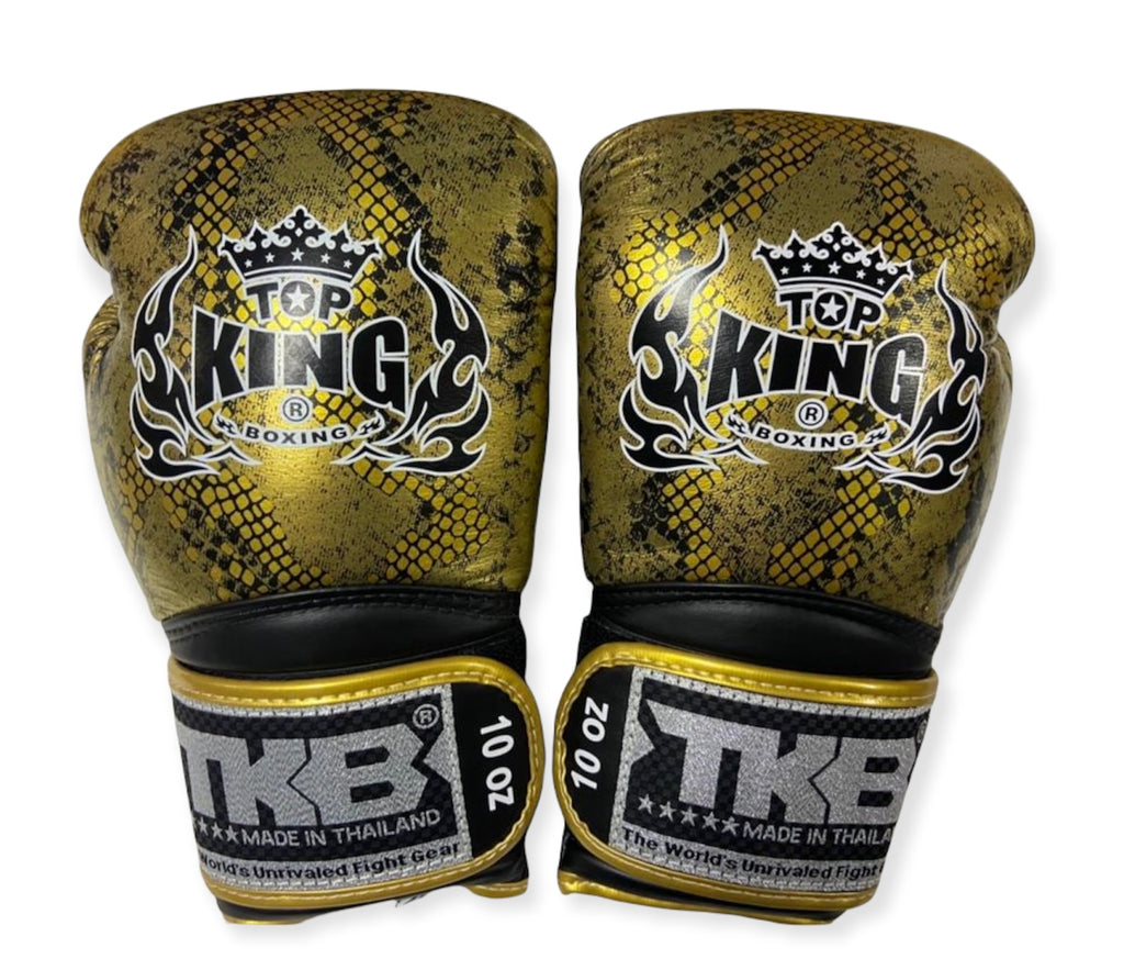 泰拳拳套 Thai Boxing Gloves : Top King "Super Snake" AIR TKBGSS-02 Black(Gold)