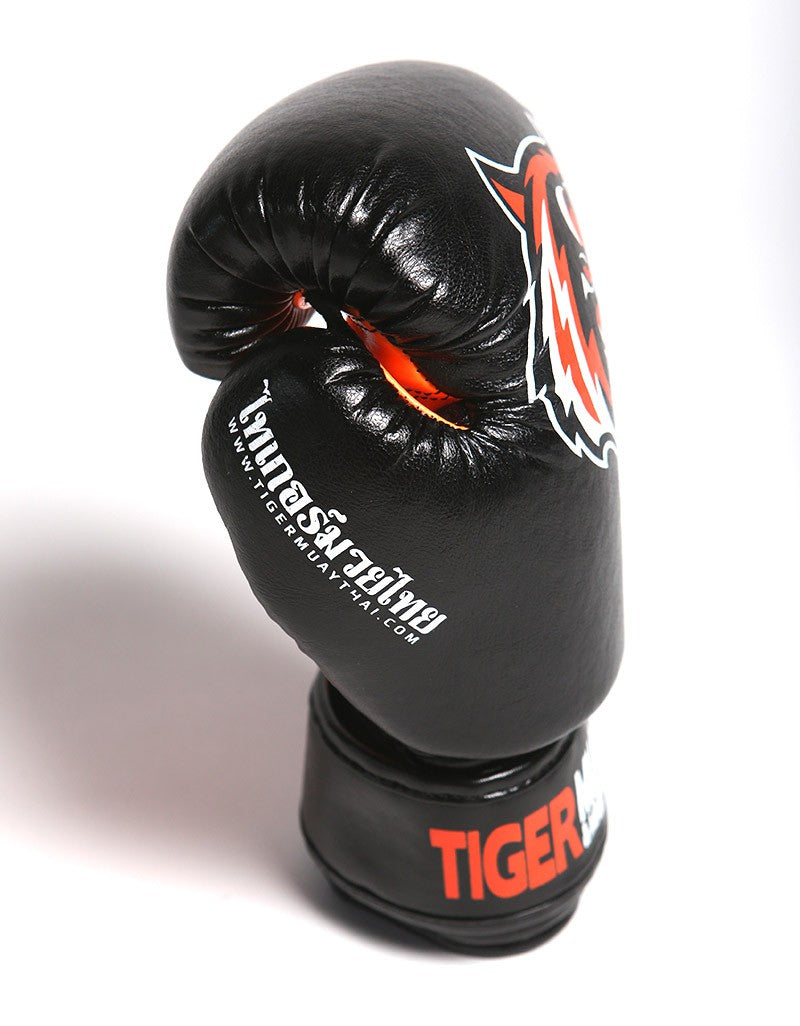 泰拳拳套 Thai boxing gloves  - Muay Thai - "Signature" - Black & Orange